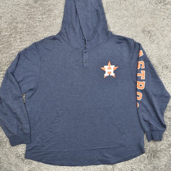 True Fan Men's Size 2XL Pullover Sweater Hoodie Jacket Huston Astros Cotton Blen - Picture 1 of 8